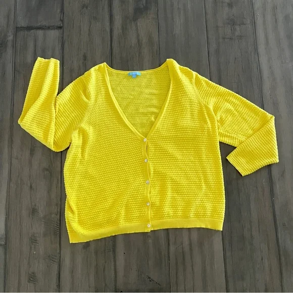 Draper James RSVP Sunny Yellow Cardigan - Size 2X - Picture 9 of 15